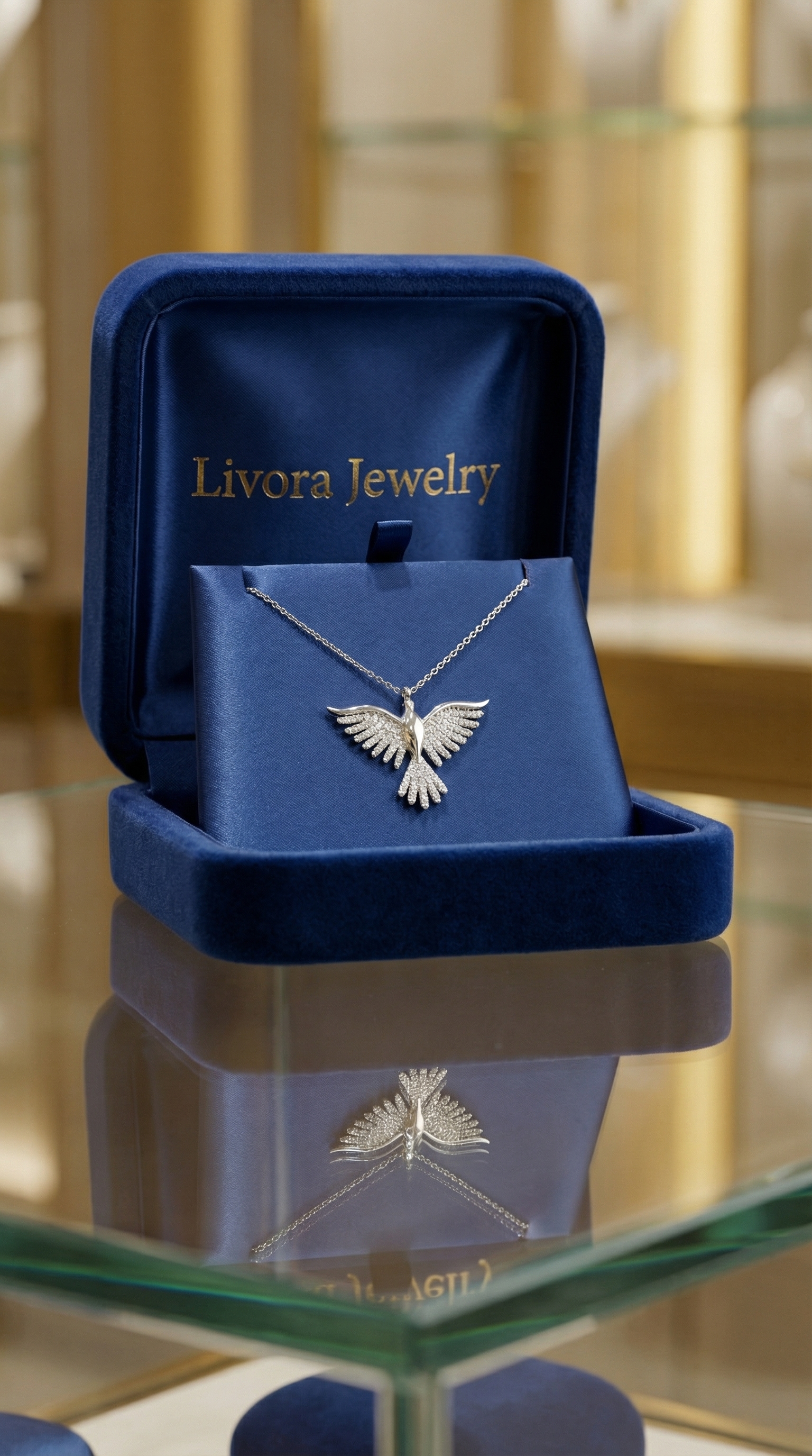 925 Ayar Gümüş Zirkon Taşlı Zümrüdüanka Kuşu Kolye – Özel Tasarım, Işıltılı Kadın Hediyelik Takı